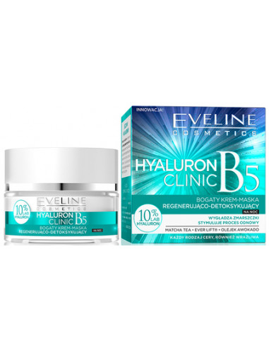 Crema mascarilla Hyaluron Clinic B5 regeneradora Detox Eveline