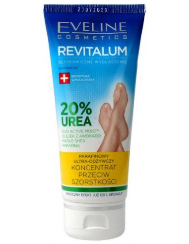 Crema nutritiva talones parafina y 20% urea Revitalum Eveline