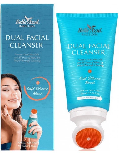 Gel limpiador facial + cepillo Dual Facial Cleanser Belle Azul