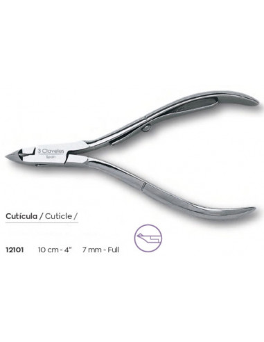 Alicate cutículas 7 mm 10 cm acero al carbono 3 Claveles