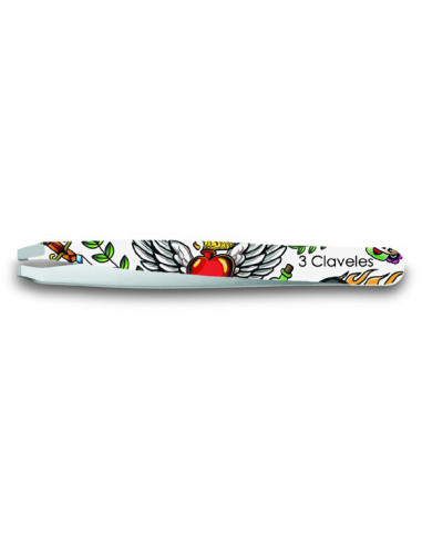 Pinza depilar cangrejo 9 cm Tatoo 3 Claveles