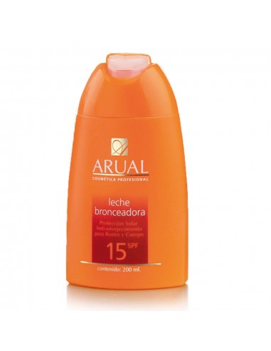 Arual leche bronceadora con protección solar spf 15