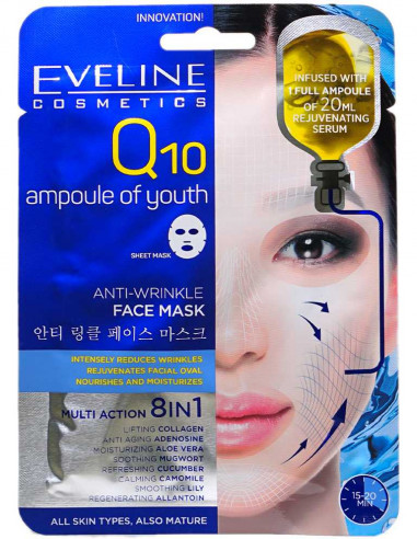 Mascarilla Facial Anti Arrugas Q10 Monodosis Eveline