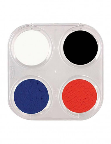 Paleta Maquillaje Al Agua A4 Fantasía Grimas Negro, Blanco, Azul y Rojo