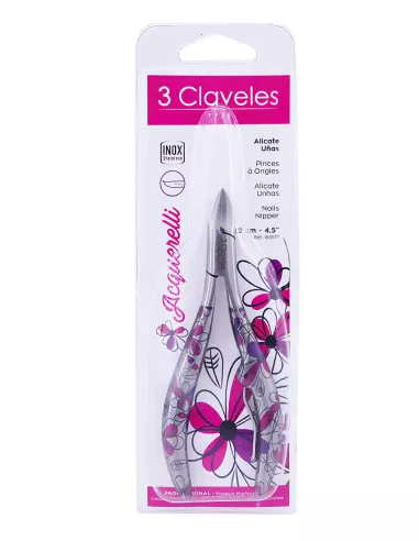 Alicate Uñas 12 cm Acquerelli 3 Claveles