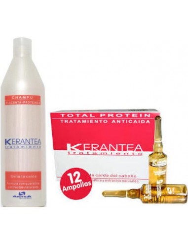 Kerantea pack 12 amp anticaída + champú proteínas