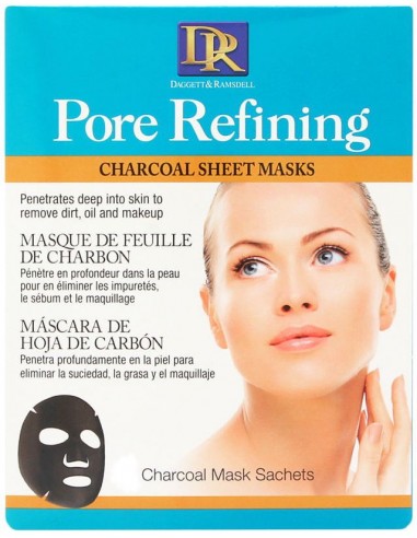 Mascarilla carbón activo pore refining en sobre Daggett-Ramsdell