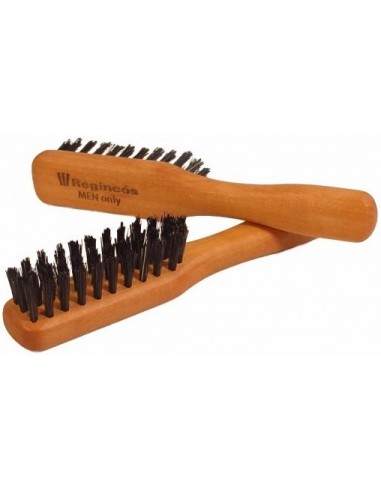 Cepillo Men mini de madera cerdas jabali para barba bigote Regincos