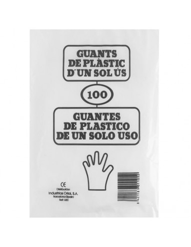 Bolsas 100 guantes de plastico monouso Eurostil