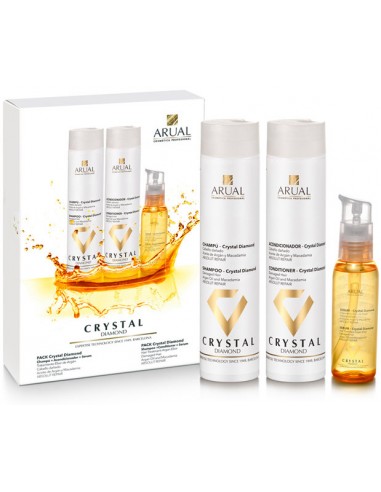 Pack Crystal Diamond serum, champú y acondicionador Arual