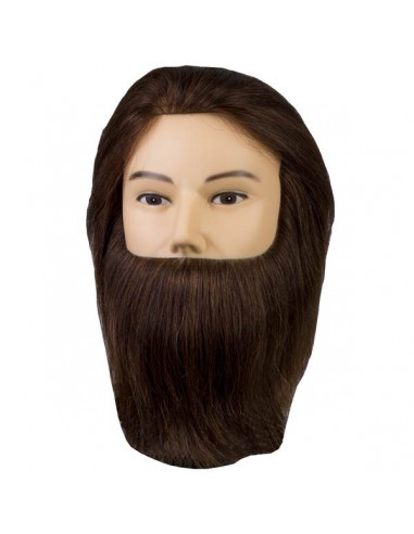 Maniquí cabello natural caballero 30 cm con barba Steinhart